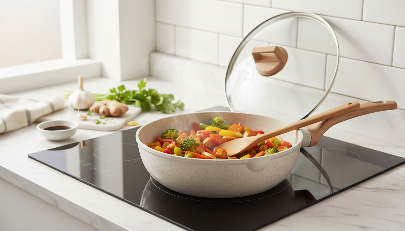 12-Inch Deep Nonstick Saute Pan w/ Lid (5.5 Qt)