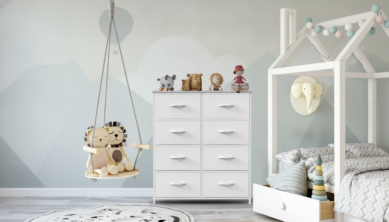 8-Drawer Fabric Storage Cabinet: Steel-Frame Organizer