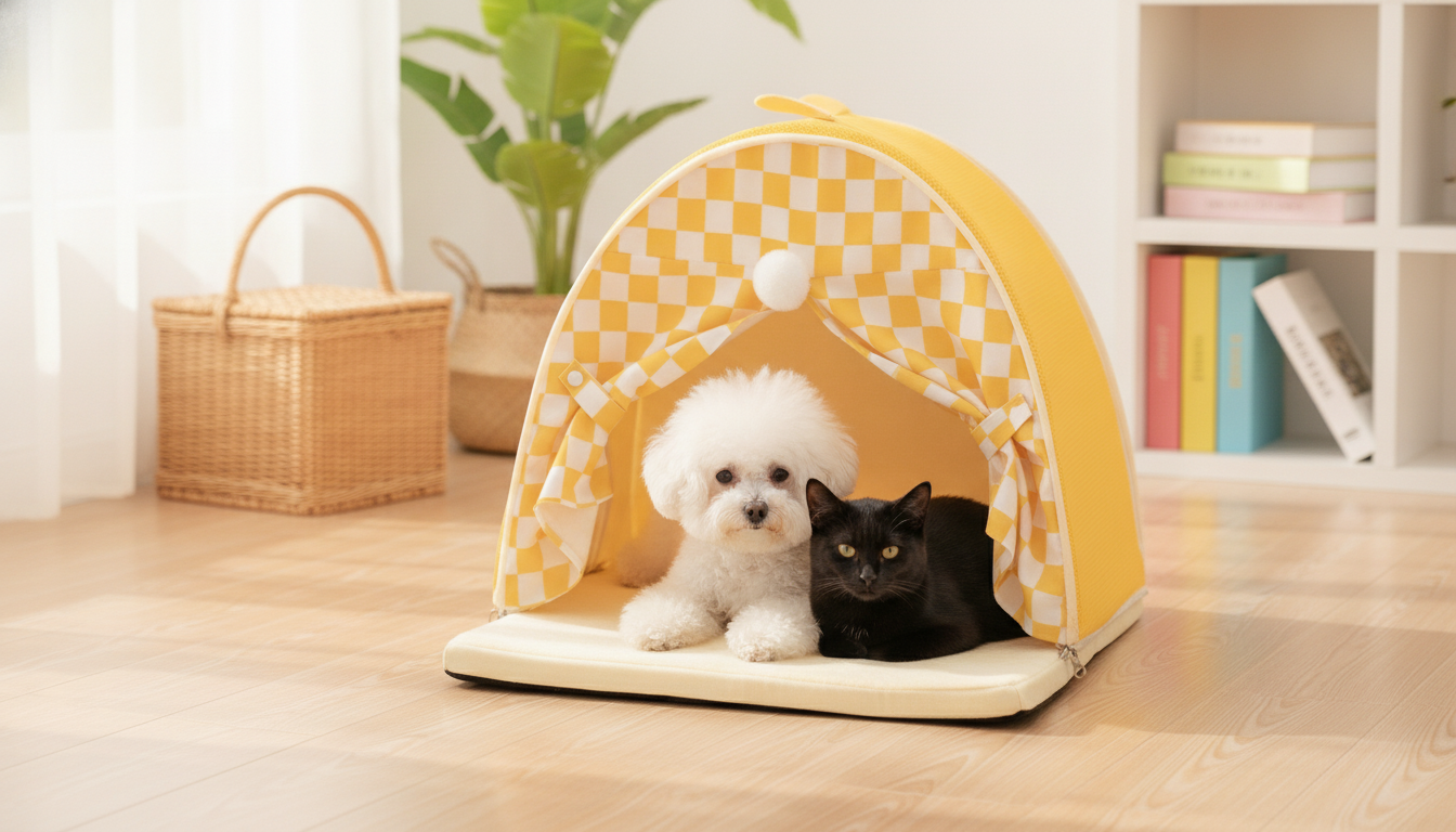 Cozy Tent Bed with Mat: Calm Hideaway for Pets